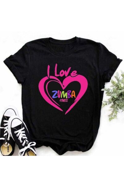 MAGORS Tricou pentru femei, cu mânecă scurtă, din bumbac, cu imprimeu I LOVE ...