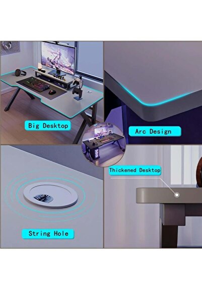 Bukela Small 140x60cm Gaming Desk with Carbon Fiber Surface