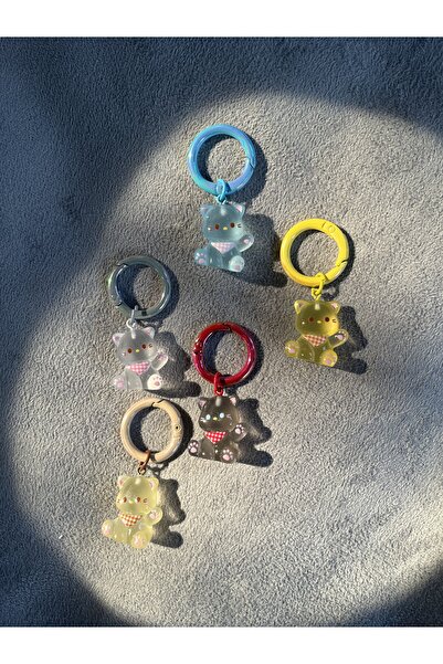 ZephiaStore Karanlıkta Parlayan Mini Kedicik Anahtarlık Kedi Aksesuar (halkas...