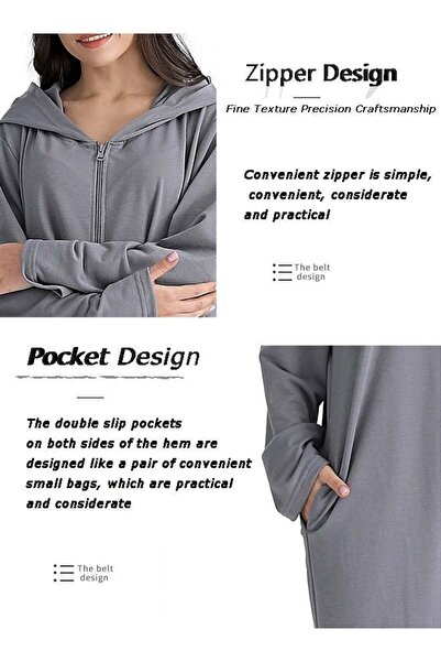 Bukela Zip-Up Hooded Bathrobe for Sea & Beach Vacations