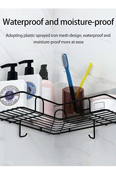 Bukela 2 Pack Adhesive Corner Shower Shelf with Hanger, Rustproof