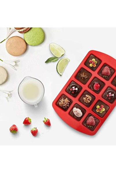 Bukela Set of 4 Silicone Baking Molds, 12 Cavity Round Square Heart Star