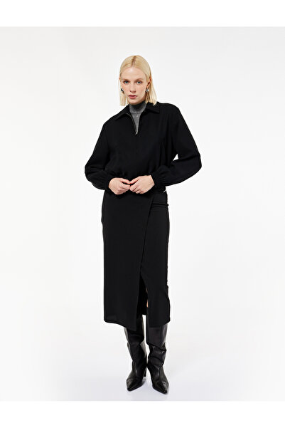 Koton Jachetă sezonieră cu mâneci lungi, cu guler clasic și fermoar