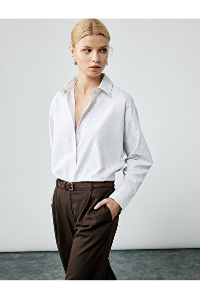 Koton Rahat Kalıp Klasik Yaka Uzun Kollu Poplin Gömlek