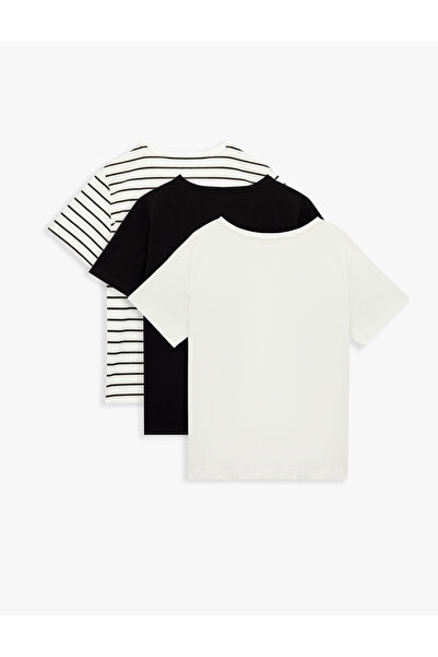 Koton 3 db pamut rövid ujjú, legénységi nyakú póló készlet