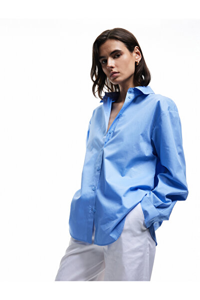 Koton Cotton Buttoned Long Sleeve Oversize Shirt