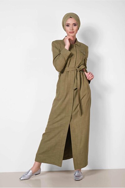 Alvina 1444 Model Hidden Buttoned Top Coat