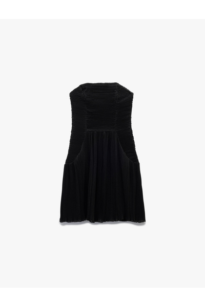 Koton Straplez Yaka Kolsuz Slim Fit Şifon Mini Abiye Elbise