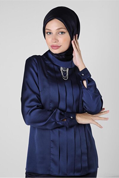 Alvina ΚΟΥΡΑΠΕ ΛΕΠΤΟΜΕΡΗΣ ΑΞΕΣΟΥΑΡ SATIN BLUZ 43573