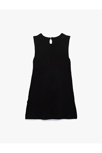 Koton Μίνι Πλεκτό Φόρεμα με αμάνικο λαιμόκοψη