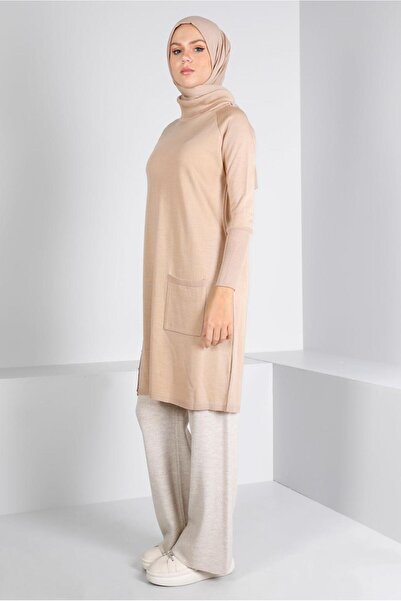 Alvina Turtleneck Knitwear Tunic - Buttoned, Model 43113