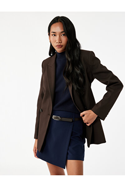 Koton Slim Fit Kemerli Kruvaze Mini Şort Etek