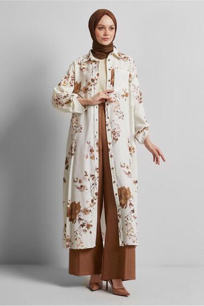 Alvina Linen Suit with Patterned Pants Model No: 44773