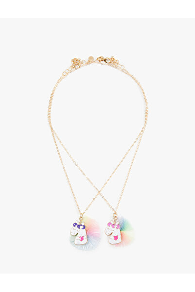 Koton Unicorn Charm Detaylı 2'li Zincirli Kolye
