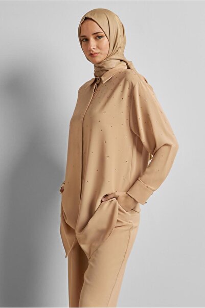 Alvina Shirt Collar Pants Suit 44797