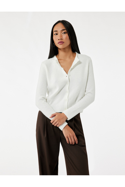 Koton Cardigan de tricotaj cu mânecă lungă și decolteu rotund