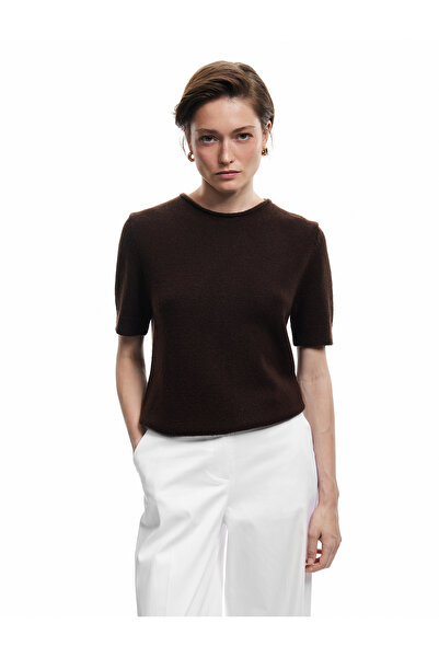 Koton Kurzärmliger Strickpullover mit Rundhalsausschnitt