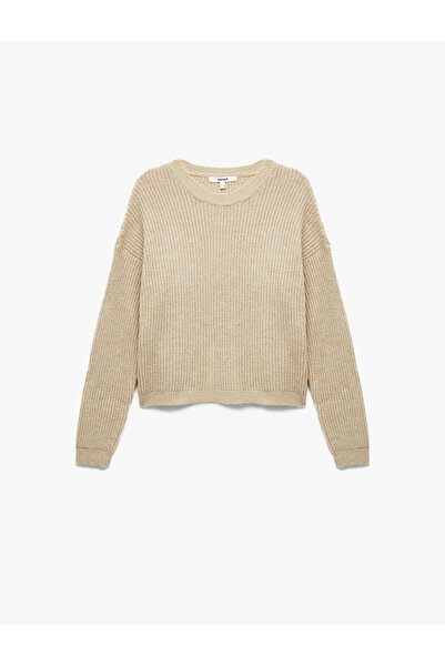 Koton Tricotaj cu mânecă lungă, cu decolteu, pulover de bază