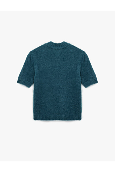 Koton Tricotaj cu mânecă scurtă, cu guler înalt, ușor, pulover de pluș