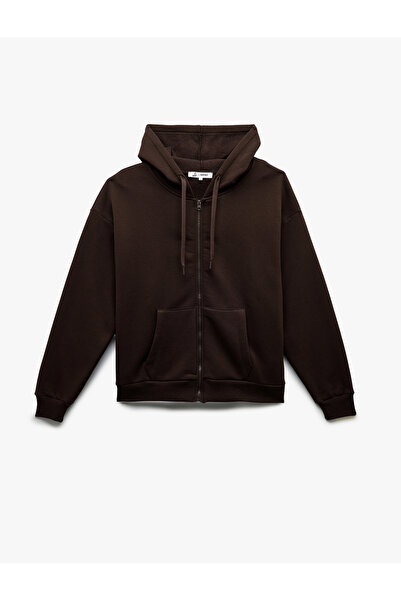 Koton Φούτερ με μακρυμάνικη κουκούλα με αναδιπλούμενη τσέπη καγκουρό με φερμουάρ