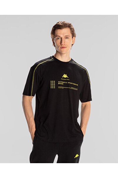 Kappa Authentic Waldo T-Shirt Erkek Siyah Regular Fit Tişört