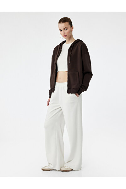 Koton Φούτερ με μακρυμάνικη κουκούλα με αναδιπλούμενη τσέπη καγκουρό με φερμουάρ