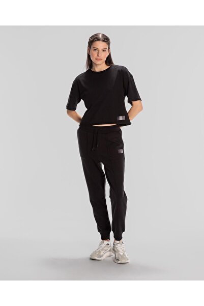 Kappa Authentic Lily Kadın Siyah Regular Fit Tişört