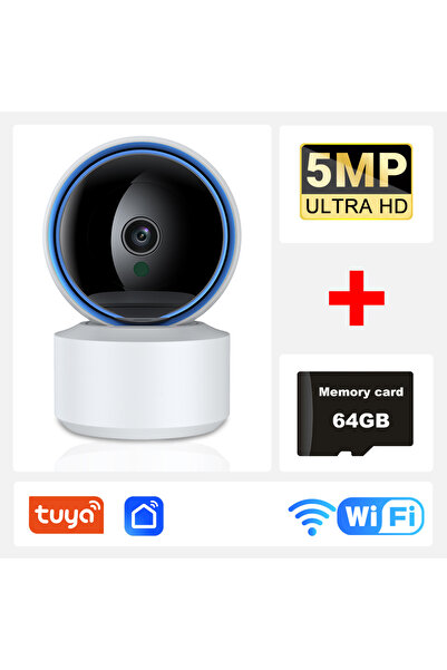 Choice كاميرا 5 ميجا بكسل بمقبس الاتحاد الأوروبي، إضافة كاميرا Tuya 5 ميجا بكسل واي فاي IP، مراقبة الطفل بزاوية 360 درجة، كشف الحركة PTZ، اتجاهين، أودي