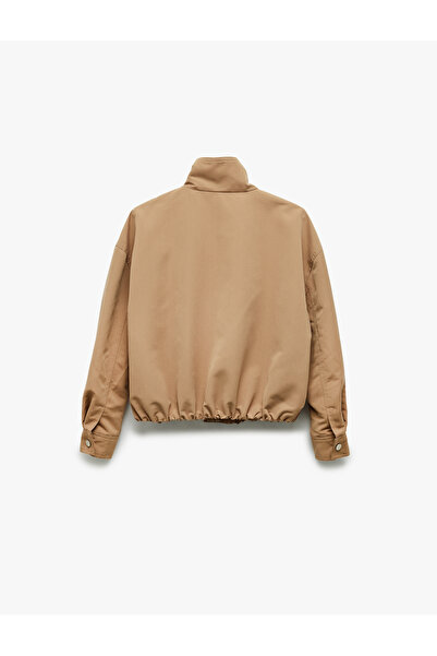 Koton Long Sleeve Stand Collar Oversize Bomber Jacket