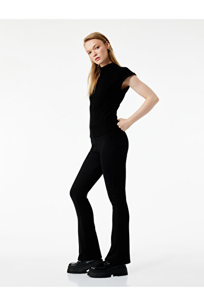 Koton Yüksek Bel Ekstra Uzun Basic İspanyol Paça Pantolon