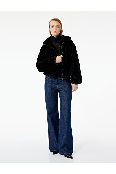 Koton Изкуствена кожа с дълги ръкави, яка и прекалено голям сако