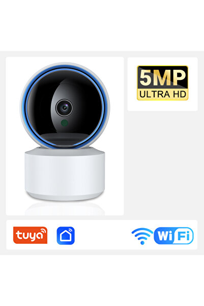 Choice كاميرا 5 ميجا بكسل بمقبس الاتحاد الأوروبي بدون بطاقة Tuya 5 ميجا بكسل واي فاي IP كاميرا مراقبة الطفل 360 درجة PTZ كشف الحركة 2 طريقة أودي