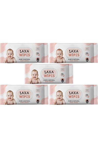 laxa wipes مناديل أطفال أصلية، 99.9% ماء، مضادة للحساسية للبشرة الحساسة، 300 ...