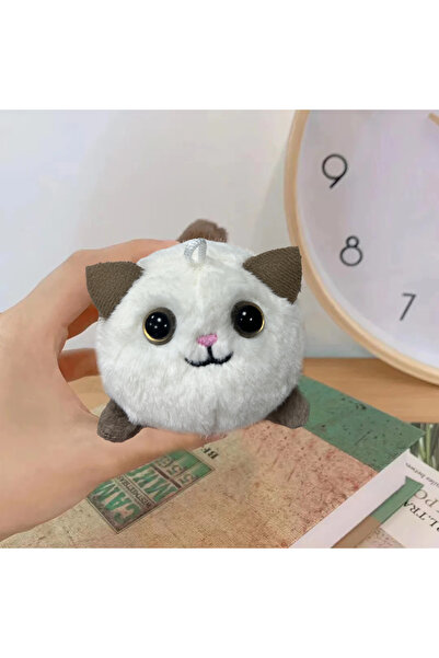 Choice قطة بيضاء ذات ذيل هزاز لعبة قطط لطيفة دمية محشوة حلقات مفاتيح على شكل ...