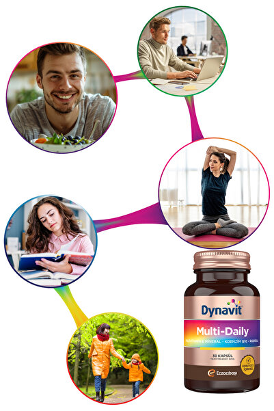 Dynavit MultiDaily 30 Kapsül x2-Multivitamin&Enerji-13 Vitamin,7 Mineral,Koenzim Q10,Rhodiola (Multi-Daily)