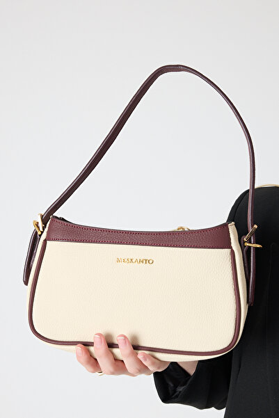 Meskanto Baget Genuine Leather Double Color Strap Hand and Shoulder Bag