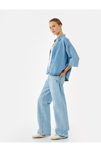 Koton Pamuklu Normal Bel Düz Paça Uzun Jean Pantolon - Straight Fit Jean