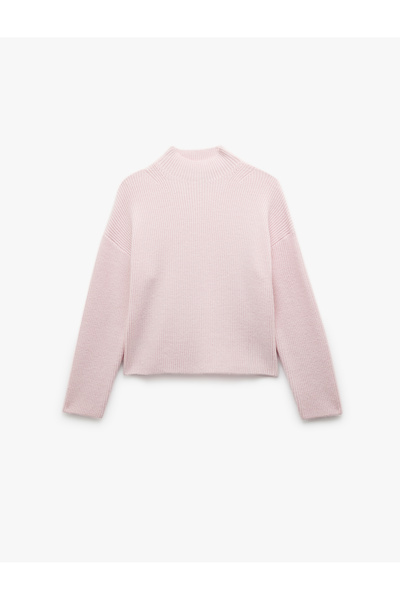 Koton Guler înalt cu mânecă lungă, confortabil, tricot de bază, pulover