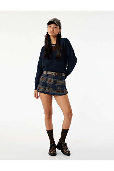 Koton Πλεκτό πουλόβερ με μακρύ μανίκι V λαιμόκοψη