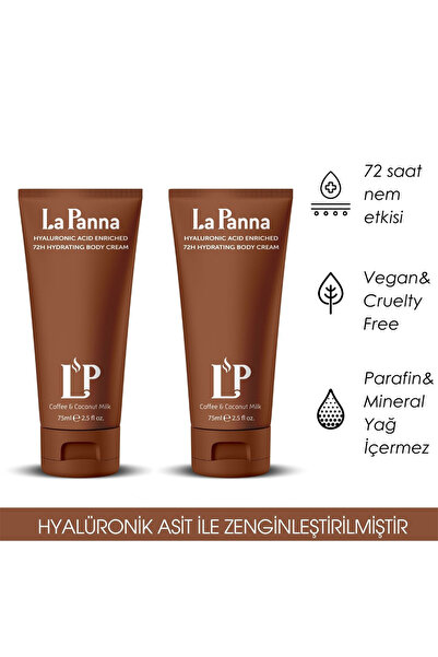 La Panna Coffee & Coconut Milk Parlaklık Veren Besleyici Vücut Kremi 75 ml X2