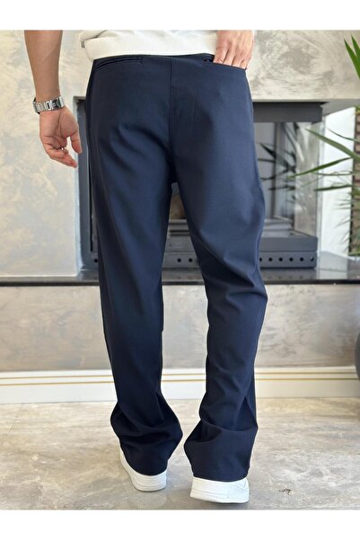 ECARTS Erkek Baggy Kalıp Kumaş Pantolon Lacivert Eca002