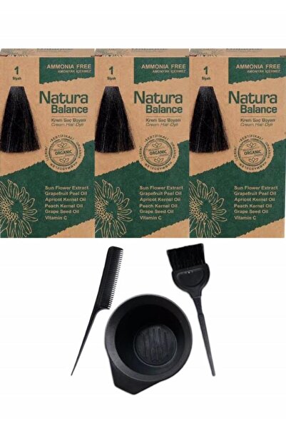 NATURABALANCE NATURA BALANCE SAÇ BOYASI 1 SİYAH 3 ADET+SAÇ BOYAMA SETİ