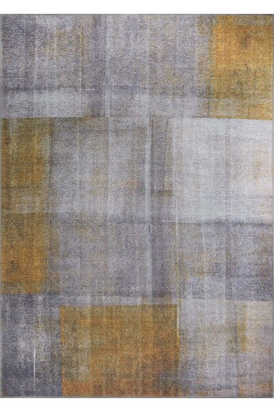 ARTLOOP Funk Dokuma Taban Dekoratif Modern Gri / Sarı Halı AL 10