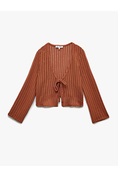 Koton Βαμβακερή δεμένη μακρυμάνικη ζακέτα