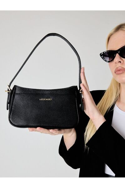 Meskanto Baget Genuine Leather Double Color Strap Hand and Shoulder Bag