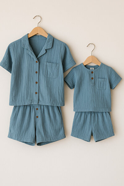 Butik Silence Bebe Yaka Anne Pijama Takımı