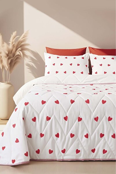 Rivaİstanbul Red Heart Double Cotton Quilted Pique & Bedspread