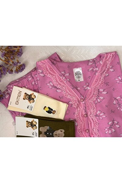 İNSPİRA Σετ πιτζάμες μεγάλου μεγέθους με μοτίβο με μακρύ μανίκι χειμωνιάτικο ύφασμα