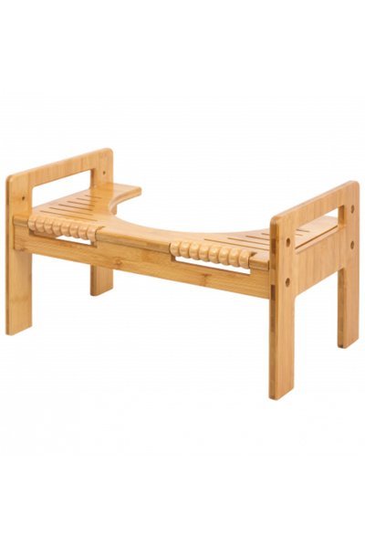 FizioTab FizioTab® bamboo toilet stool, toilet seat for correct position on the toilet, adjustable height, Brown