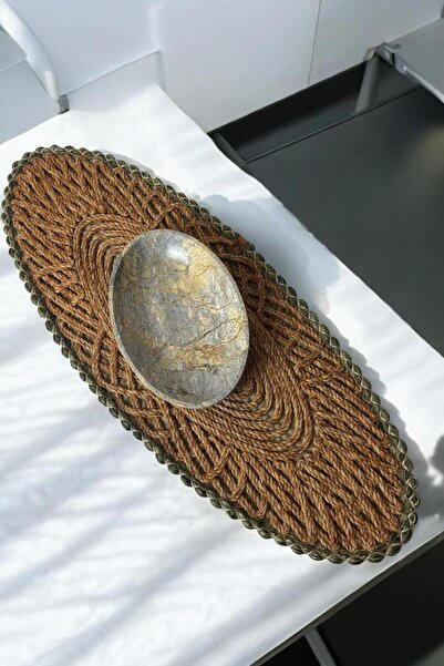 DESENSE El Yapımı Modern Örgü Görünümlü Dekoratif Masa Runnerı – 100x35 cm | ...